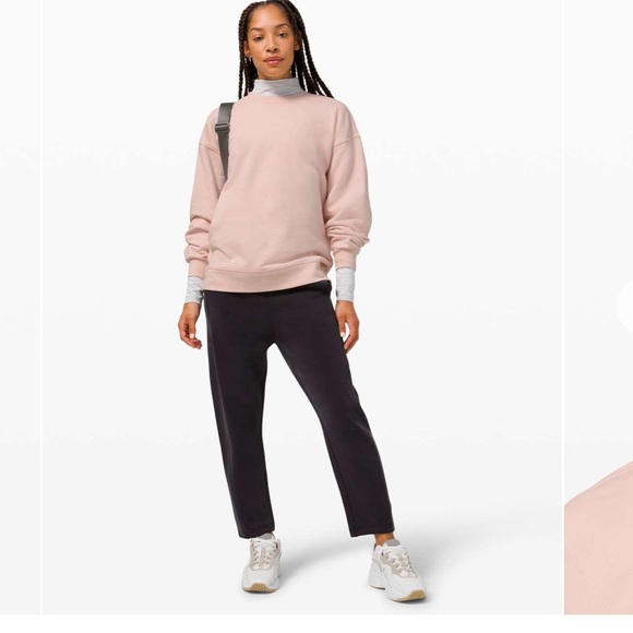 lululemon athletica Tops - Lululemon Perfectly Oversized Crew Sweatshirt pink blush no sz tag close to sz 6